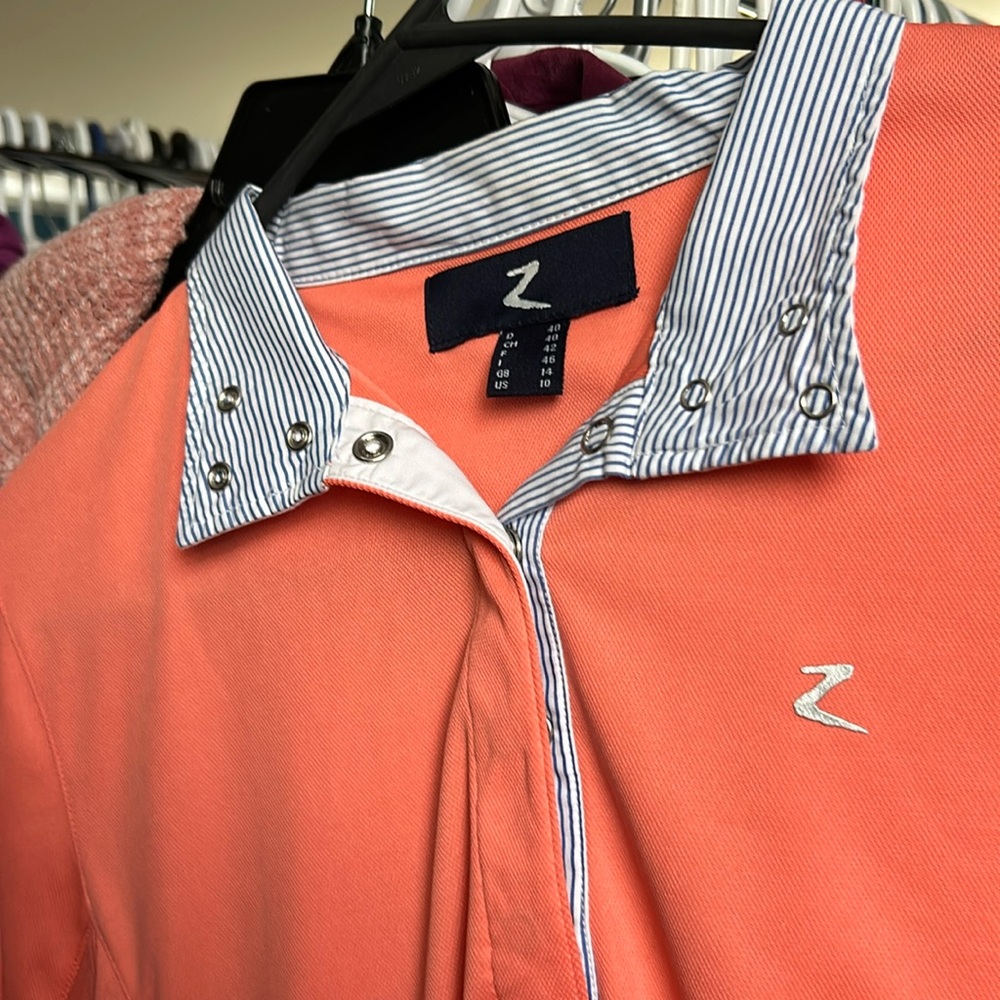Z Horze Equestrian Button Down size 10 Pearl buttons
